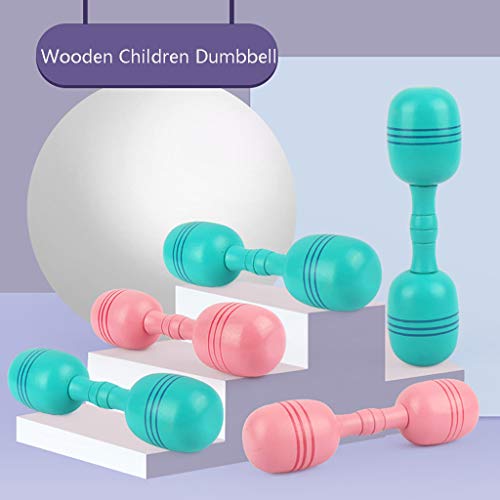 Chenway Dumbbell Toy for Kids Fitness Dumbbell Exercise Toys at Home Wooden Gym Dumbbell