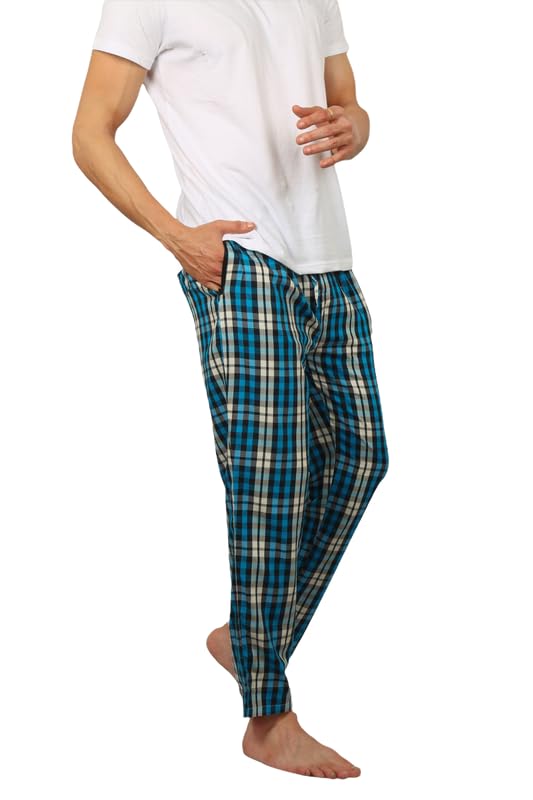 albatross Men's Cotton Blend Soft and Super Comfortable Checkered Pajamas-picture-55