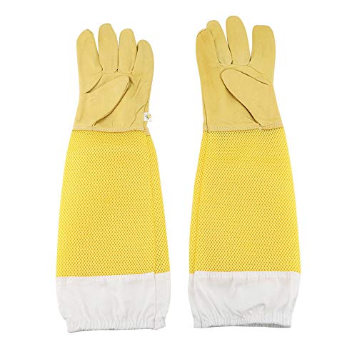 Kuinayouyi Imker-Handschuhe aus Ziegenleder mit belüfteten Imkern, lange Ärmel – Bild 3