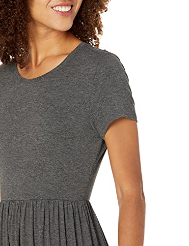 Image of Amazon Essentials Women's Short-Sleeve Fitted Waisted Maxi Dress (Available in Plus Size)