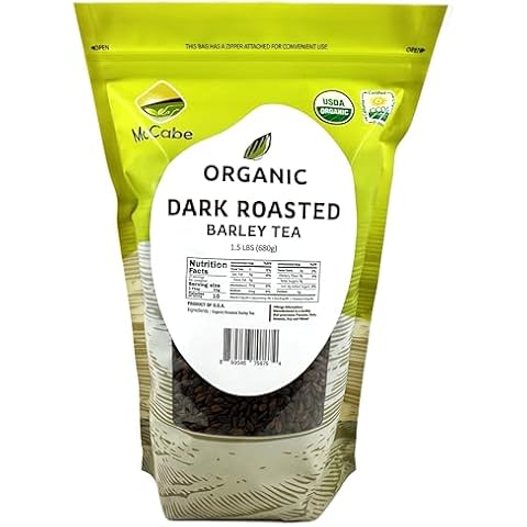 McCabe Organic Dark Roasted Barley Tea - Roast Barley Tea Organic | Rich with Fiber & Minerals | USDA and CCOF Certified | Product of USA | 1.5 Lbs (24 Oz) Cover