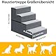 WGYTECH Haustiertreppe für Kleine Hundetreppe für Sofa und Bett aus Hochdichtem Schwamm Treppe mit Abnehmbare Waschbare Bezug Rutschfestem Boden,4 einsetzbare Stützplatten(4-Stufen)