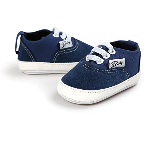 Rvrovic 0513N-12CM-DARK BLUE Baby Boys Girls Shoes Canvas Toddler Sneakers Anti-Slip Infant First Walkers 12Color thumb #5
