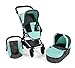 Bayer Chic 2000-Passeggino per Bambole Fides 3 in 1, Colore Menta mélange, 645 42
