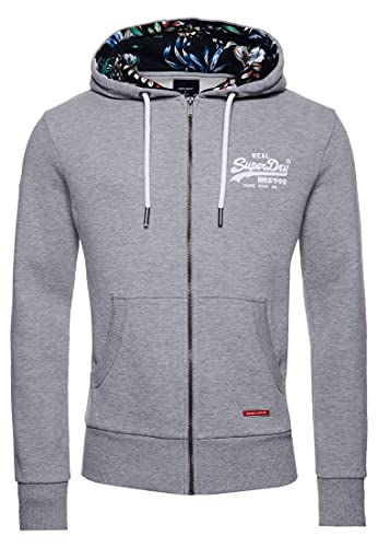Preisvergleich Produktbild Superdry Herren VL AOP Ziphood grau - L