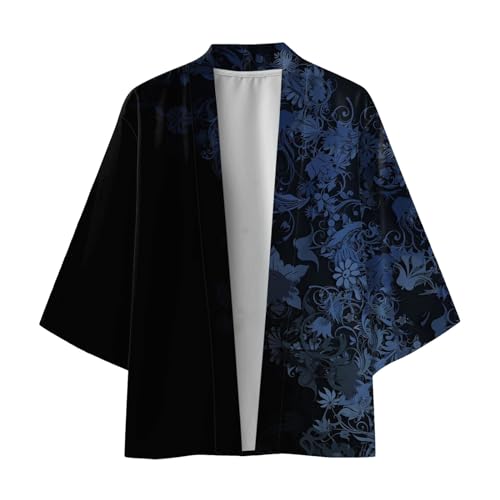 Beokeuioe Haori Veste kimono baggy pour homme Veste mi-saison Japon Happi Kimono traditionnel Yukata Manteau ouvert sur le devant Cardigan léger Veste chemise Coupe ample Peignoir d'été, a noir, M Beokeuioe Haori Veste kimono baggy pour homme Veste mi-saison Japon Happi Kimono traditionnel Yukata Manteau ouvert sur le devant Cardigan léger Veste chemise Coupe ample Peignoir d'été, a noir, M