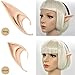 FRESHME Fairy Pixie Elf Ears - Short and Long Style Cosplay Pointed Silicone Ears Halloween Costume Renaissance Accessories Vampire Ears Christmas Dress Up Makeup Party Fairycore Accessories