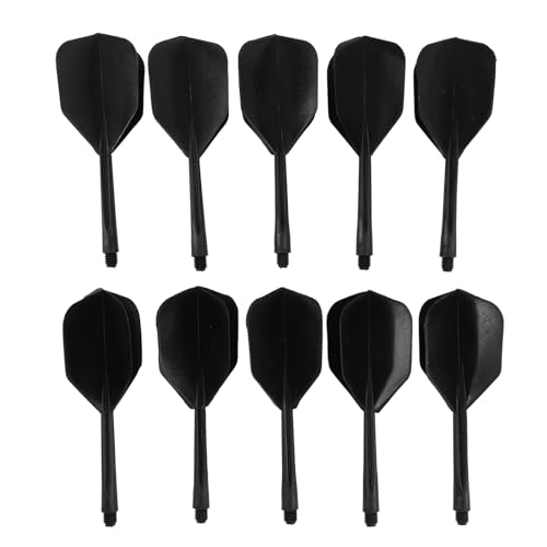 Dart Shaft and Flights Set, 10Pcs Integrated Dart Shaft and Flights Plastic One Piece Speed Reduce Air Accessories Kit (Black