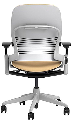 Image of Steelcase Leap Chair with Platinum Base & Hard Floor Caster, Barley