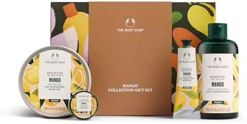 The Body Shop Mango Collection Gift Set - 4 Piece Set, Shower Gel, Body Butter, Lip Butter, Hand Balm, Vegan
