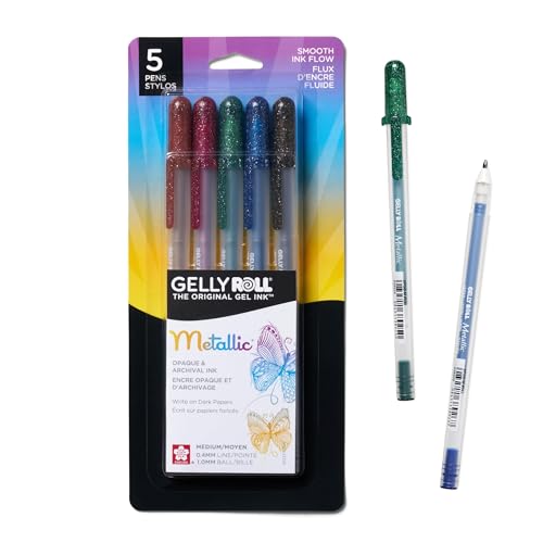 SAKURA 5-Piece Dark Metallic Gel Ink Pen Set