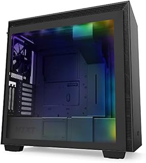 NZXT H710i - ATX Mid Tower PC Gaming Case - Front I/O USB Type-C Port - Quick-Release Tempered Glass Side Panel - Vertical GPU Mount - Integrated RGB Lighting - Water-Cooling Ready - Black