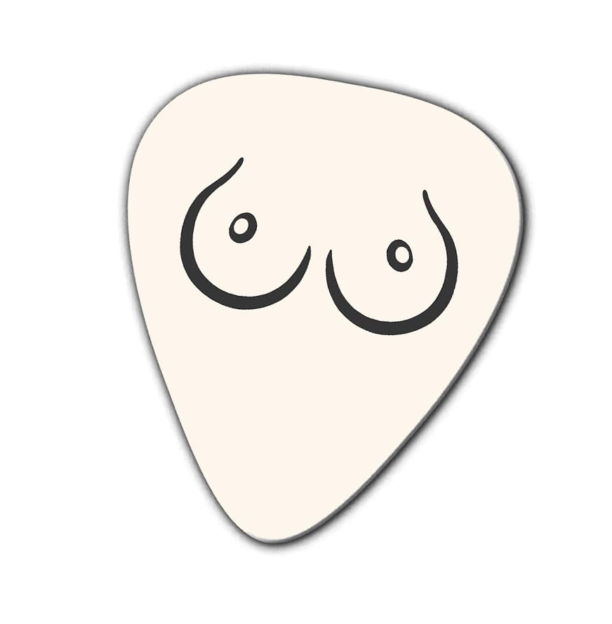 Pack of 9 ~ TitPick Guitar Picks Plectrums ~ The Breast Guitar Picks in the World !, White, Medium 0.95mm - Image 2
