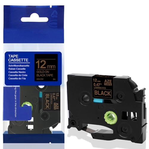 xv^[f12mm݊xe[vTZE631 TZE231 TZE131 PTH110 PTP710BT PTD200 PTD210 PTH100œ(Gold on Black)