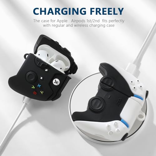 Image of [3Pack] Gedicht for Airpods 2nd Generation Case, Funny 3D Cartoon Game Console Controller Design Silicone Soft Cases for Airpods Case 2nd /1st Gen, with Keychain Kids Women Men for Airpods Case