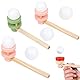 YouYuer 4PCS Pustespiel Ball Holzspiele Kinder Schwebender Ball Pusteball Holz Pfeife Kinder Geschicklichkeitsspiel Atemübungsgerät Atemmesssystem Hängender Blasball Balance-Blasrohrspielzeug