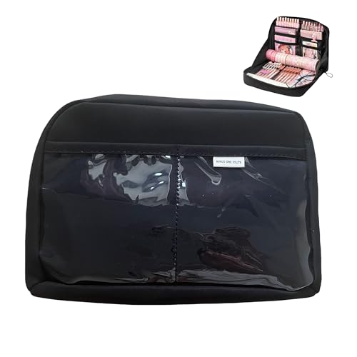 UIVXXUD Kawaii Cute Aesthetic Pencil Case - Large Capacity Canvas Pen Pouch Bag (Black)