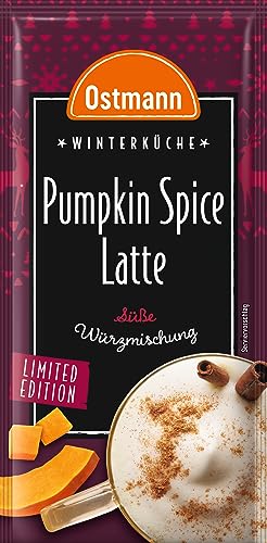 Ostmann Gewürze – Pumpkin Spice Latte Würzmischung, zum Einrühren in Milch mit Kaffee oder Espresso, mit Kürbispulver, 16 g im Beutel