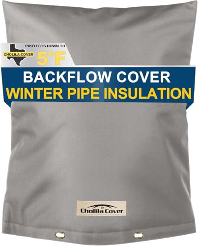Cholila Cover Backflow Preventer Cover Insulated (5F) with Thick 7 Layers Fabric 16 W x 20 H Backflow Cover with Aluminum Foil Layer for Winter Pipe Freeze Protection Backflow Insulation Cover