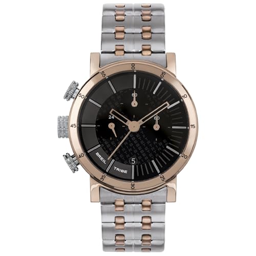 BREIL Reloj Men's Lil Tribe Esfera Negra Movimiento Quartz Chronograph y Pulsera DE Acero...