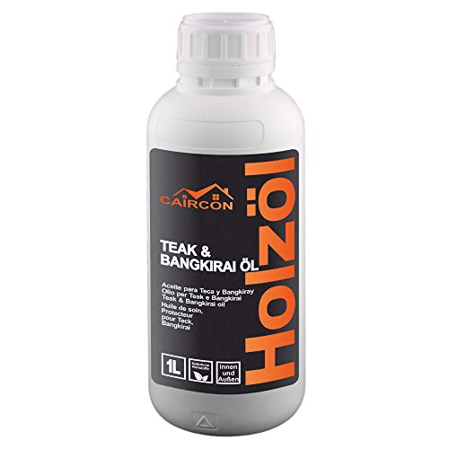 Huile pour Teck, bois exotique dur - Entretien exterieur pour Terrasse, mobilier de jardin - Protection intempérie - 1L Cover