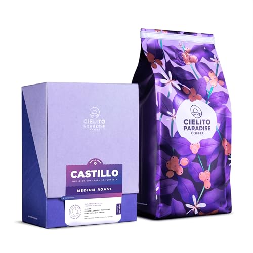Cielito Paradise Medium Roast Colombian Whole Bean Coffee from Huila Colombia, Single Origin, 100% Arabica with silky and creamy notes of Chocolate, Panela and Cinnamon, 12oz