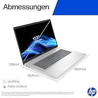 HP Laptop mit 17,3" FHD Display, Intel Core i7-1355U, 16 GB DDR4 RAM, 1 TB SSD, Intel Iris Grafik, Windows 11, QWERTZ, Silber inkl. 25 GB Dropbox-Speicher für 12 Monate – Ansicht 5