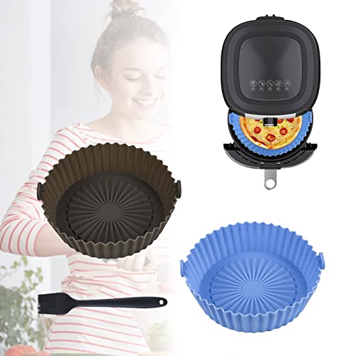2 Pezzo Teglie per Friggitrice ad Aria,Accessori in Silicone, Pentola (8.5 inch)