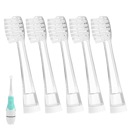 Yuio 5Er Cepillos de Repuesto para Niños para Seago SG513/SG977/SGEK6/DT-K6/DT-BB1, Recambios para Cepillo de Dientes Eléctrico Infantil para Seago, Cabezales de Repuesto Suaves para Niños(3 años+)