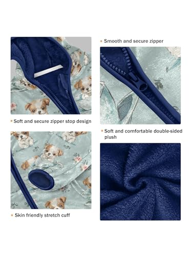 Teacup Puppy Dog Girls Fleece Jacket Girls Fall Jacket Boys Coats Zip Up Hoodie Children Sherpa Warm Outerwear 2-10T3