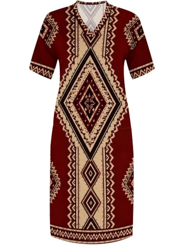 Image of PinkPatty Women's Oversize V Neck Short Sleeve Maxi Dress with Pockets