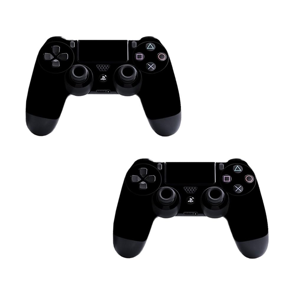 GADGETS WRAP Skin Vinyl Decal Wrap for PS4 Controllers - Jet Black Glossy & Jet Black Glossy (Pack of 2)