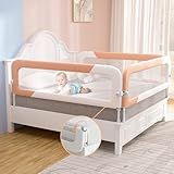 omzer Bed Rails for Queen Bed - 3 Packs Adjustable Height & Foldable Bed Guard Rail for Toddlers, Baby Safety Bed Railing 78.7x78.7x59 Designed for Queen Size Beds