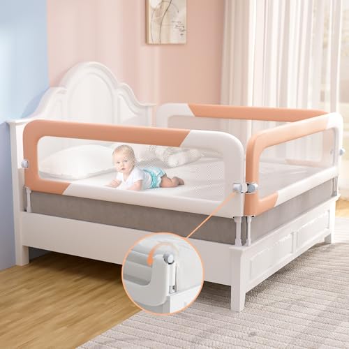 omzer Bed Rails for Queen Bed - 3 Packs Adjustable Height &...