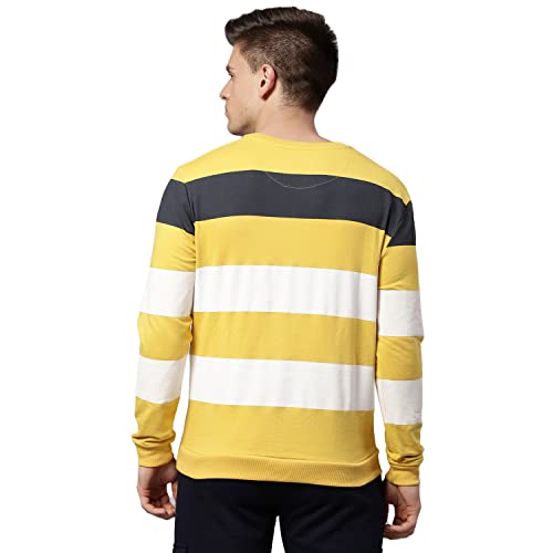 Image of Hubberholme Women's Winter Wear Cotton Blend Striped Crew Neck Pullover Sweatshirt