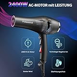 Faszin Föhn Ionen Profi Fön Haartrockner 2400W Hair Dryer Haarföhn 2022 mit 1 Diffusor 2 Stylingdüse, 3 Heiz und 2 Geschwindigkeitsstufen, 2,5 Meter langes Netzkabel, Starker Fön für Familie - 3