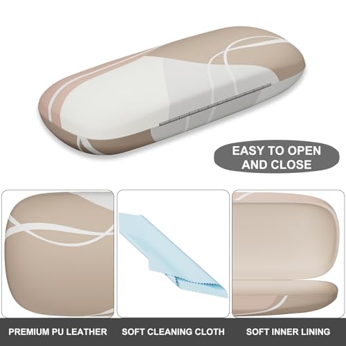 Image of Eyeglasses Case, Portable Hard Shell Protective Case for Glasses, Eyeglass Holder Box for Women with Cleaning Cloth