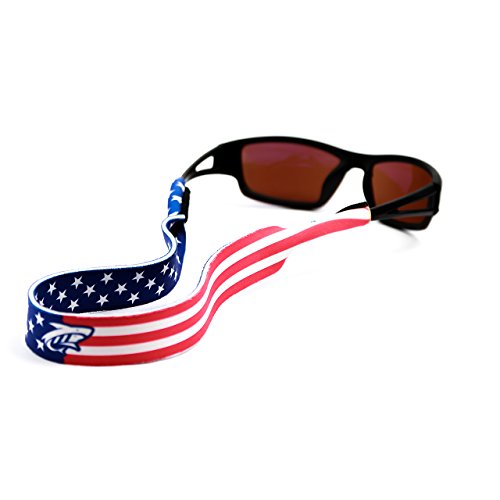 Pilotfish Sunglasses Strap - Floating Neoprene Eyewear Retainer - Sunglass Holder Strap - Custom Design (Patriot)