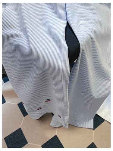 MakeMeChic Women's Summer Casual Striped Cherry Pants Elastic Waist Wide Leg Trousers with Pockets4