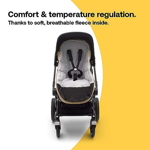 Image of Bugaboo Footmuff - All-Season Stroller Accessory Weatherproof Climate Control Removable and Reflective (Dune Taupe)