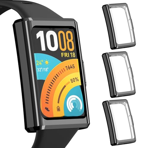 �y3����zHUAWEI Band 11 Pro �p �ی�P�[�X �S�ʕی� �_�炩��TPU�f�� ���ɋ��� �����x�^�b�` �����ϐ� �\�t�g�V�F���ی�J�o�[ (�u���b�N + �u���b�N + �u���b�N)