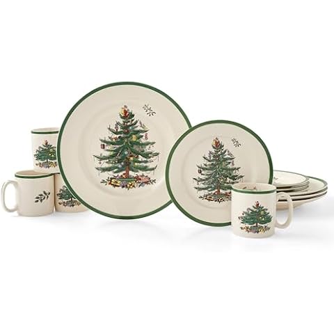 Spode Christmas Tree 12-Piece Dinnerware Set Cover