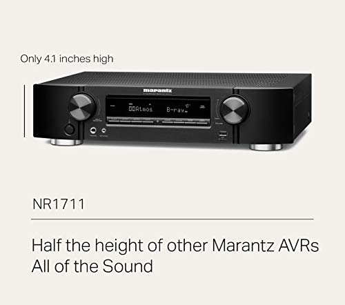 Marantz NR1711 8K Slim 7.2 Channel Ultra HD AV Receiver (2020 Model) – Wi-Fi, Bluetooth, HEOS Built-in, Alexa & Smart Home Automation - 8K HDMI Videos & Multi-Room Streaming - Thumbnail 3