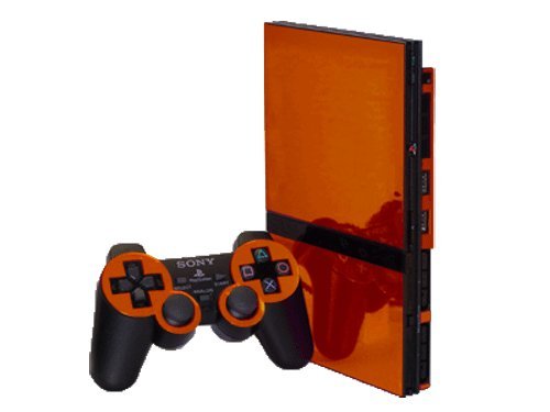 Orange Chrome Mirror - Vinyl Decal Mod Skin Kit by System Skins - Compatible with PlayStation 2 Slim Console
