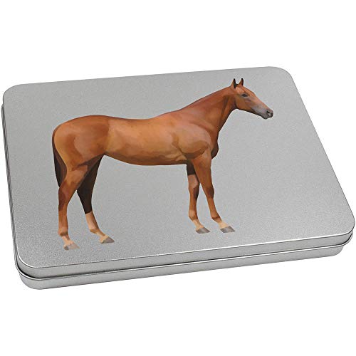 Azeeda 220mm 'Horse' Metal Hinged Tin/Storage Box (TT00103495)