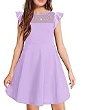 Arshiner Graduation Dress for Girls Summer Formal Party Wedding Fancy Mesh Dresses Lilac 10 Year Old