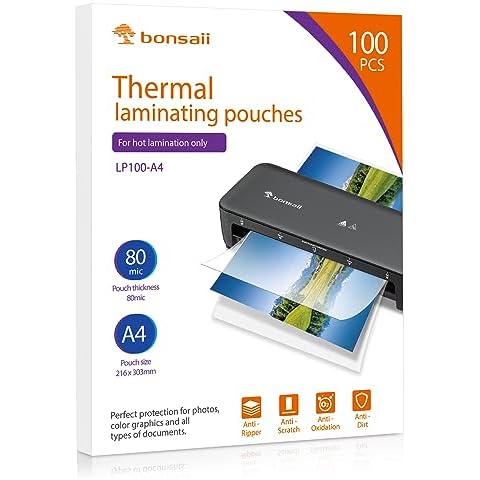 Bonsaii A4 Laminating Pouches, 100 Sheets Cover