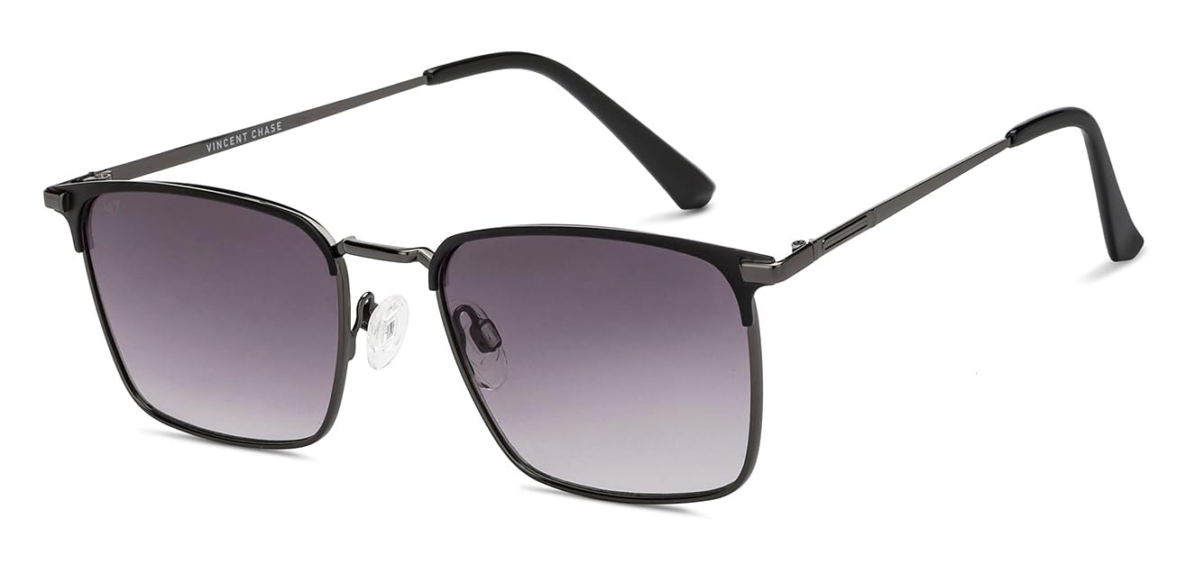 Vincent Chase By Lenskart | Gunmetal Grey Full Rim Rectangular | Fashion Essentials | Branded Latest and Stylish Sunglasses | 100% UV Protected |…