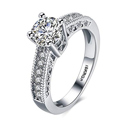 Silver Plated Elegant CZ American Diamond Adjustable Ring For Women