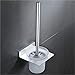 Wangel WC-Bürste und Halter WC-Garnitur ohne Bohren Wand, Patentierter Kleber + Selbstklebender Kleber, Aluminium und Glas, Matte Finish
